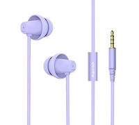 maxrock (TM Total Soft Silicon Headphones with Mic Sleep Travel Choice for Cellphones Tablets and 3.5mm Jack (Violet)