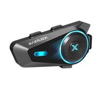 MAXRUNON D10 Interfono Moto, 4 Piloti Auricolare Casco, Controllo Vocale | Controllo Vocale, Condivisione della Musica, Altoparlanti Hi-Fi 40mm, Multitasking Audio, Cancellazione del Rumore, FM, IPX7