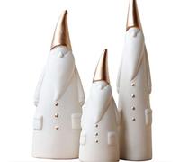 MaxSimple Ceramic Santa Claus Statue, Cute Statues, Father Christmas Figurines for Home Desk Shelf Decor/A Set of 3pcs (Father Christmas/A Set 3pcs) (White)