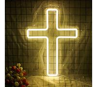 MAXSMITZ Insegna al Neon LED a Forma di Croce Wall Art Lampada a Sospensione per Holiday Bar Wedding Party Club Home Room Decor USB con Interruttore Lampada al Neon