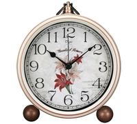 Maxspace Orologio da scrivania retrò, sveglia classica per soggiorno, tavolo, camera da letto, vintage, silenzioso, senza ticchettio, 12,7 cm, funzionamento a batteria, per chi dorme pesante, lente in