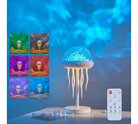 Maxspace Proiettore cielo stellato con 7 colori, 2 in 1 lampada medusa con telecomando e timer, onde d'acqua Aurora, luce notturna per bambini, per feste, giochi di gioco, decorazione della stanza