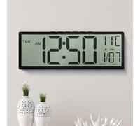 Maxstar Orologio da parete digitale grande da 15'',grande display LCD con numeri Jumbo,funzionamento a batteria,DST,temperatura,data,orologi da parete per soggiorno,camera da letto,cucina