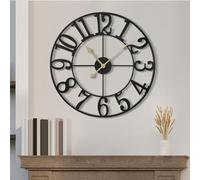 Maxstar Orologio da parete grande,senza ticchettio,silenzioso,47 cm,con numeri arabi,al quarzo,funzionamento a batteria,facile da leggere,per la casa,la cucina,la camera da letto,lo stile