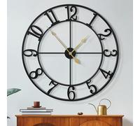 Maxstar Orologio da parete grande,senza ticchettio,silenzioso,80 cm,con numeri arabi,al quarzo,funzionamento a batteria,facile da leggere,per la casa,la cucina,la camera da letto,lo stile