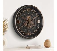 Maxstar Orologio da Parete Vintage con Ingranaggi Mobili, 20'' Decor Metallo Industriale Steampunk per Soggiorno, Ufficio, Camino, Fattoria (Numeri Arabi-Bronzo)