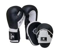 MAXSTRENGTH Set di cuscinetti curvi per messa a fuoco, con ganci e guanti, con guantoni da boxe per allenamento MMA (226,8 g)