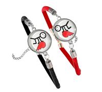 Maxtonser 1 coppia di braccialetti luminosi regolabili in pelle intrecciata, braccialetto in corda per appuntamenti serali e feste