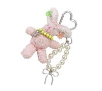 Maxtonser 1 Pezzo Bella Conigli Perle Clip di Capelli di Fascino Del Telefono Peluche Portachiavi Sacchetto Accessorio Morbido Cotone PP Bella Conigli Farcito Portachiavi