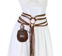 Maxtonser 1 Pezzo Nordic Vita Cincher Cintura Con WaistPack PU Cintura Tasca In Pelle Per LARP Cosplay Costume Evento Strega Dressingup Puntelli