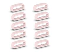 Maxtonser 10 pezzi Silicone Fastener Ring 18 mm / 20 mm / 22 mm Wristband Keeper Smartwatch Strap Retainer Holder Replacement Accessory, Retainer, rosa, 18MM