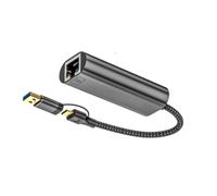Maxtonser Adattatore da USB C a Ethernet USB+USB C 2.5Gbps Gigabit Ethernet Adattatore di Rete Dongle Convertitore Per PC Laptop
