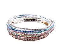 Maxtonser Braccialetto elasticizzato con perline di cristallo, catena a mano multistrato con strass elastici, accessori per donne e ragazze