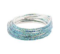 Maxtonser Braccialetto elasticizzato con perline di cristallo, catena a mano multistrato con strass elastici, accessori per donne e ragazze