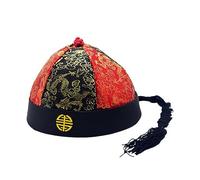 Maxtonser Cappello tradizionale cinese Imperatore per tessuto di seta cinese PalacePrince Cappello Tangzhuang Cosutme Accessori rosso e nero numero 8