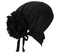Maxtonser Cappello turbante elasticizzato per capelli hijab con fiore per donne musulmane che vestono turbante elastico per donne