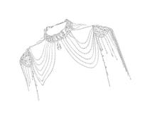 Maxtonser Catena da braccio con nappe di cristallo, gioiello per il corpo da donna, multistrato per spalla e corpo, collana a catena per ogni occasione