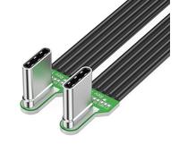 Maxtonser Cavo piatto flessibile in silicone da USB C a USB C angolato per fotocamera telefoni 60 W ricarica rapida trasferimento dati 480 Mbps