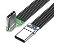 Maxtonser Cavo piatto flessibile in silicone da USB C a USB C angolato per fotocamera telefoni 60 W ricarica rapida trasferimento dati 480 Mbps