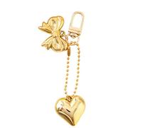 Maxtonser Ciondolo a forma di cuore alla moda per borsa, attraente ciondolo portachiavi a forma di cuore con fiocco per la decorazione della borsa