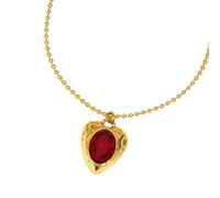 Maxtonser Collana alla moda con cuore in acciaio inossidabile con design a goccia di olio, gioiello portatile delicato sulla pelle per l'uso quotidiano