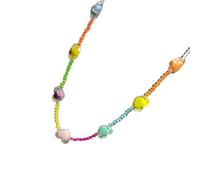 Maxtonser Collana alla moda con stella dopamina e braccialetto con perline arcobaleno caratteristica per le donne gioielli alla moda catena stratificata