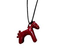 Maxtonser Collana con ciondolo a forma di cavallo, design dettagliato, resistente all'usura, in rame, gioiello alla moda leggero