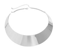 Maxtonser Collana Girocollo con Polsino Aperto esagerato in Filo Metallico per Donna Punk Catena Larga Regolabile Punk Gioielli Grunge, Argento