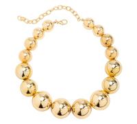 Maxtonser Collana Girocollo esagerata con Perline Grandi per Donna, Temperamento Moda, Gotico, Catena clavicola, Regalo di Gioielli di Natale, Oro