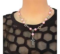 Maxtonser Collana girocollo fatta a mano in stile gotico con rosario unico alla moda retrò gioielli da donna ciondolo catena clavicola