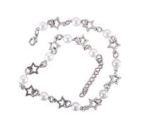 Maxtonser Collana Pendente Stella Cava Cool Egirl, Choker Y2K con Perle, Accessori Punk per Donne, Metallo