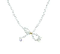 Maxtonser Collana regolabile con perline colorate, elegante collana con fiocco, versatile gioiello per il collo per ragazze