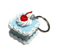 Maxtonser Deliziosa torta portachiavi simulazione cibo portachiavi frutta crema dessert modello portachiavi materiale resina regalo per borse chiavi