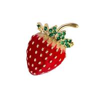 Maxtonser Dolce spilla a forma di fragola, gioiello da donna con clip per abbigliamento sicuro, accessorio versatile ed elegante