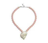 Maxtonser Elegante collana di conchiglie naturali con perle accento orecchini delicati gioielli collana accessori per lei