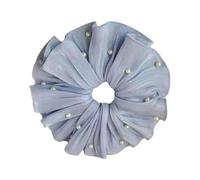 Maxtonser Elegante elastico per capelli con perline di ispirazione francese, con volant, in tessuto, accessorio per capelli alla moda per donne e ragazze