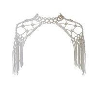 Maxtonser Elegante scialle di perle per abito da sposa catena di spalla alla moda per Cheongsam spalla Wrap per festa formale