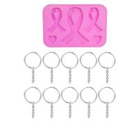 Maxtonser Handmade Awareness Bow Keychains Stampo in resina Silicone Rosa Fiocco Nastro Epossidico Stampo per gioielli Strumenti per la creazione di gioielli