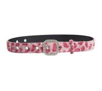 Maxtonser Leopards Print Furry Belt, for Women And Men Soft Elastic Waistband with Secure Closure, for Jeans Dresses