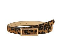 Maxtonser Leopards Print Furry Belt, for Women And Men Soft Thin Waistband with Secure Closure, for Jeans Dresses