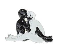 Maxtonser Moda Amore Coppie Amanti Spille e Spilla Bianco Nero Uomini Amanti Distintivi Gioielli Decorazione Unisex Regali