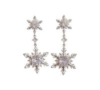 Maxtonser Pair of Elegant Snowflake Tassels Earrings Featuring Sparkling Zircon Accents, for Women Fashion Jewelry Ideal, for Variou