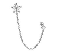Maxtonser Piercing per orecchio in acciaio chirurgico, con zirconia cubica, a catena, per trago, cartilagine, fiore, conchiglia, orecchio, gioielli per il corpo