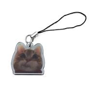Maxtonser Portachiavi a forma di gatto con banana, per studenti, con ciondolo divertente, decorazione per cordino, ciondolo a forma di gatto, catena per telefono, anti-smarrimento