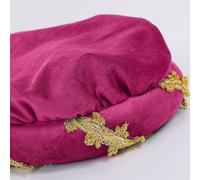 Maxtonser Rinascimentale cappello imbottito in velluto con delicato bordo dorato per costume medievale e teatrale