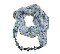 Maxtonser Sciarpa da donna con stampa floreale, collana con ciondolo, gioiello per capelli, hijab, morbido