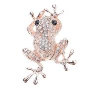 Maxtonser Spilla a forma di animale alla moda con cristalli verdi abbellimento scintillante cristallo rane Pin Trendy donne accessori gioielli