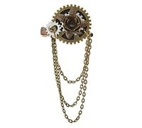Maxtonser Spilla con ingranaggi e nappe catena clip per capelli spille gioielli accessorio costume per vestito cappotto