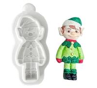 Maxtonser Stampo in silicone a forma di orsetto di Babbo Natale, stampo per fondente, strumenti da forno, ornamento fatto a mano