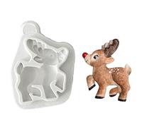 Maxtonser Stampo in silicone a forma di orsetto di Babbo Natale, stampo per fondente, strumenti da forno, ornamento fatto a mano